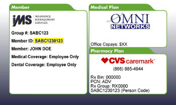 To find your Group and Cert Numbers look at your ID Card. (Click image for larger view.)